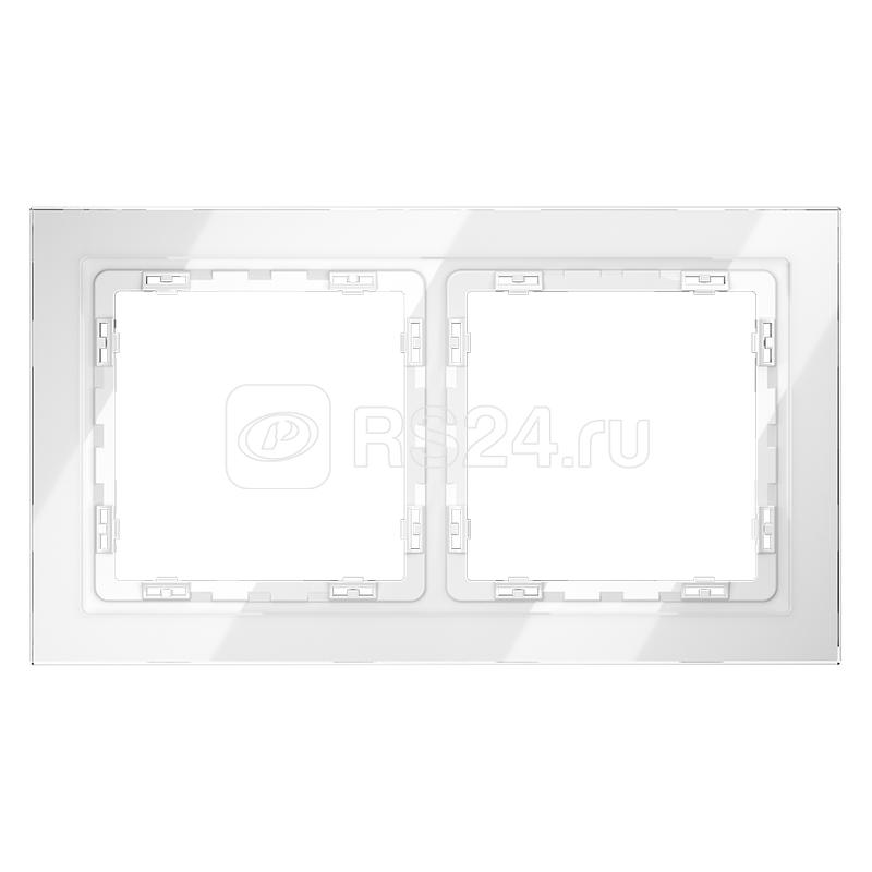 Рамка 2-м S70 стеклян. бел. Voltum VLS110201