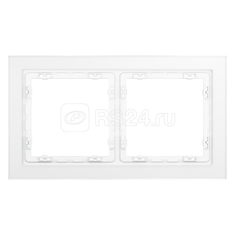 Рамка 2-м S70 стеклян. бел. матов. Voltum VLS110202
