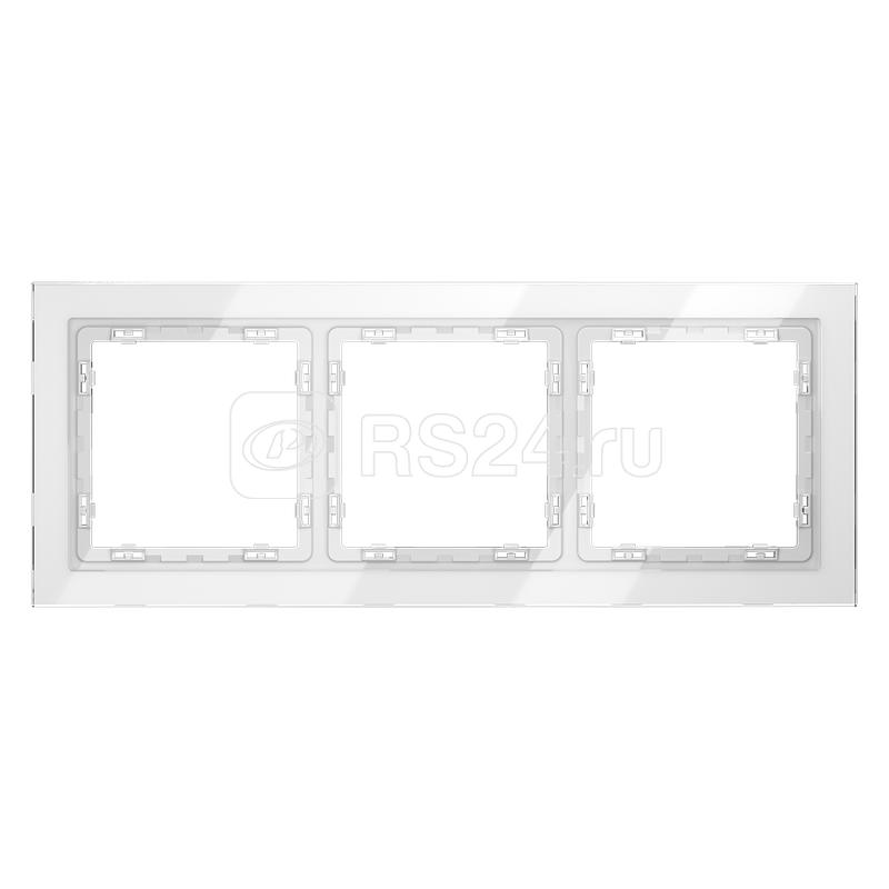 Рамка 3-м S70 стеклян. бел. Voltum VLS110301