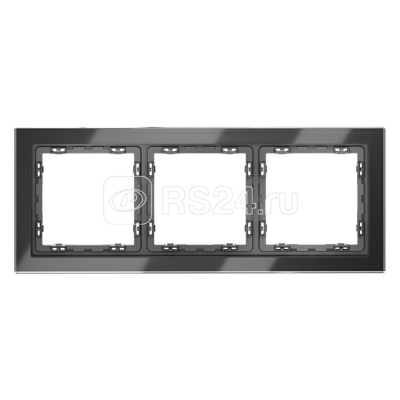 Рамка 3-м S70 стеклян. графит Voltum VLS110307