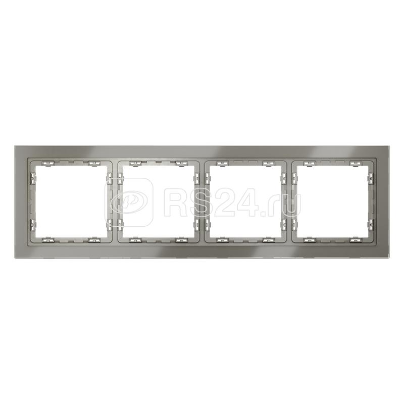 Рамка 4-м S70 стеклян. шелк Voltum VLS110404