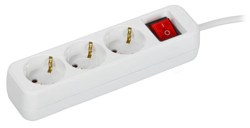 Удлинитель 3х1.5м 10А У03К ПВС 3х1 бел. UMA IEK UM-YP10-16-03-01-ZK-K01