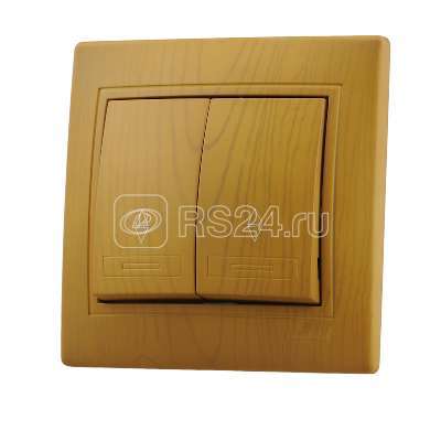 Переключатель проходной 2-кл. СП Mira 10А IP20 ольха LEZARD 701-0701-106