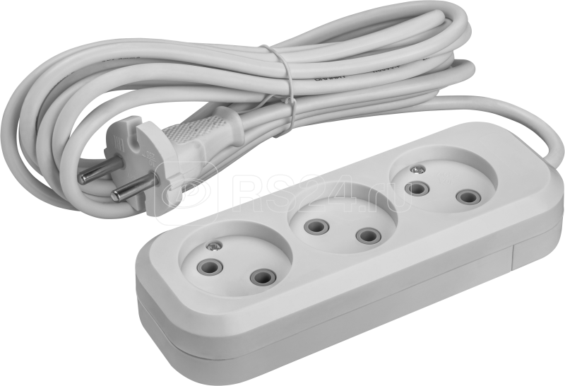 Удлинитель 3х2м без заземл. 10А IP20 90 507 OPE-S-03-200-X-2x1 бел. ОНЛАЙТ 90507