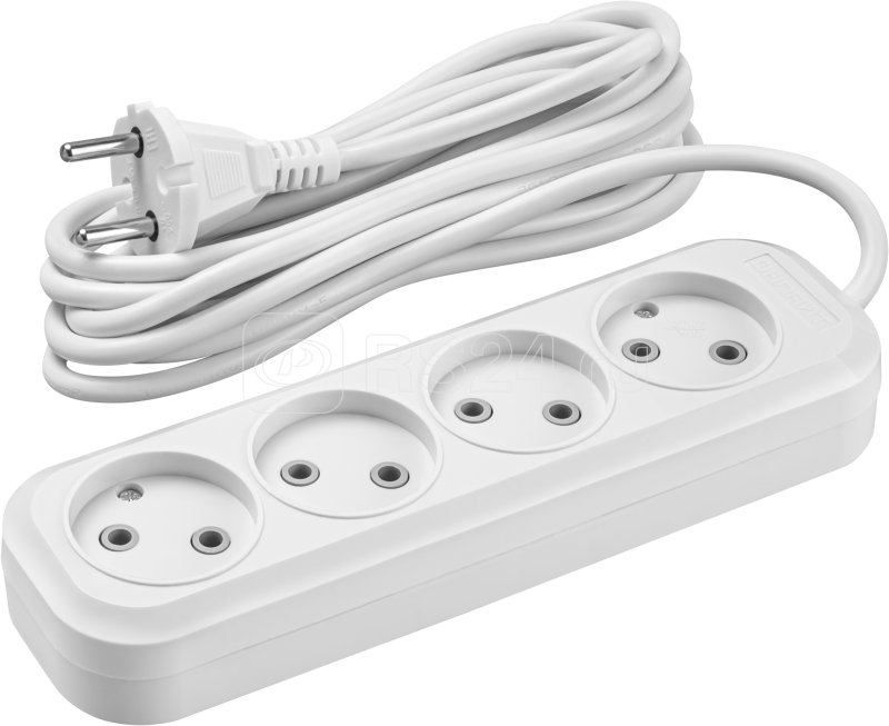 Удлинитель 4х3м без заземл. 10А IP20 90 784 OPE-S-04-300-X-2x1 бел. ОНЛАЙТ 90784