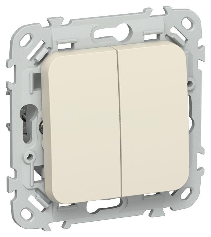 Выключатель 2-кл. СП FLITE ВС12-1-0-ФлСл 10А механизм сливочный IEK FI-V20-0-10-1-K86