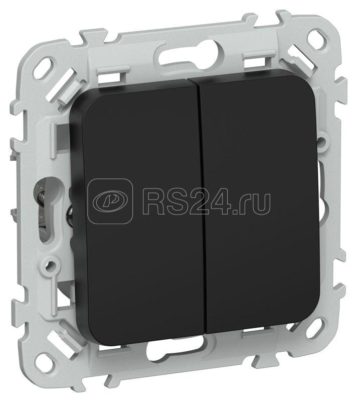Выключатель 2-кл. СП FLITE ВС12-1-0-ФлЧ 10А механизм черн. IEK FI-V20-0-10-1-K02