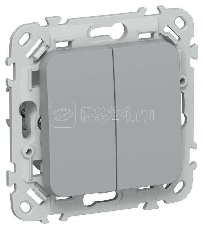 Выключатель проходной 2-кл. СП FLITE ВС62-1-0-ФлС 10А механизм сер. IEK FI-V22-0-10-1-K03