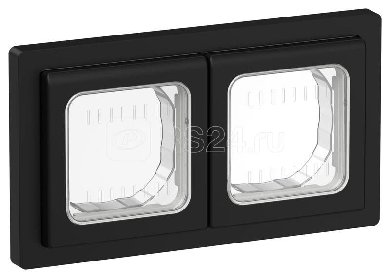 Рамка 2-м СП FLITE Рпро-2-55-ФлЧ IP55 черн. IEK FI-M20-32-55-K02