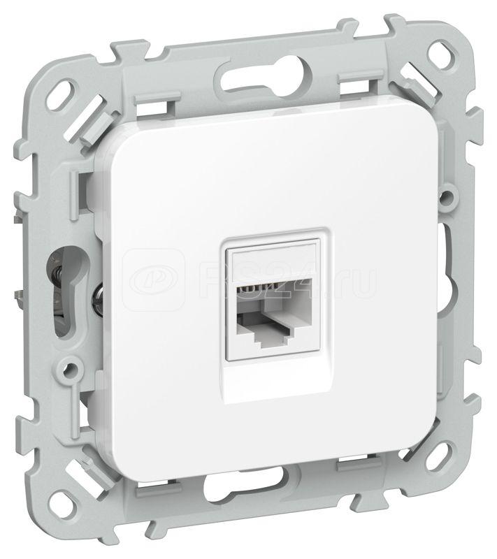Розетка компьютерная СП FLITE РК5е-1-0-ФлБ RJ45 кат.5E UTP механизм бел. IEK FI-K12-1-K01