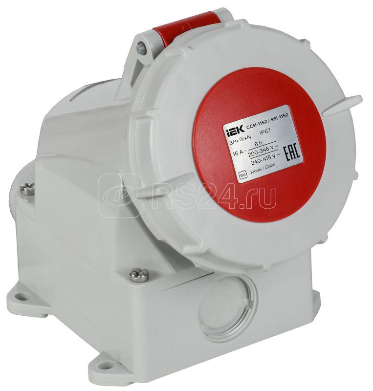 Розетка стационарная ССИ-1152 16А 5п 3P+PE+N 6ч 380В IP67 IEK PSR12-016-5-0-67