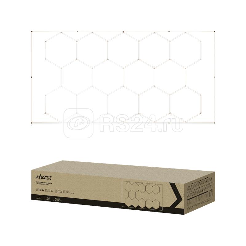 Светильник светодиодный ДБО-HEXAGON 14С-81065 810Вт 6500К 4835х2430мм 14сот с рамкой 0.5м шнур с вилкой NEOX 4690612066660