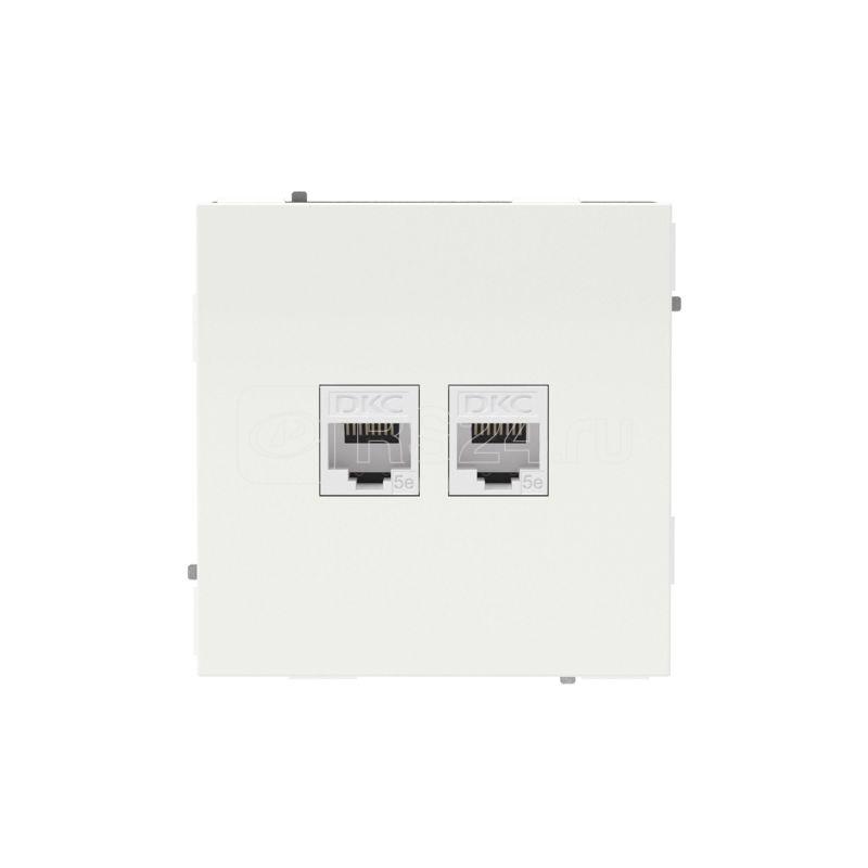 Розетка компьютерная 2-м KANT RJ45 кат.5E без шторки бел. магнолия DKC 7000664