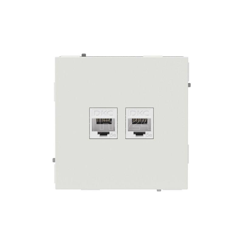 Розетка компьютерная 2-м KANT RJ45 кат.5E без шторки бел. песок DKC 7010664