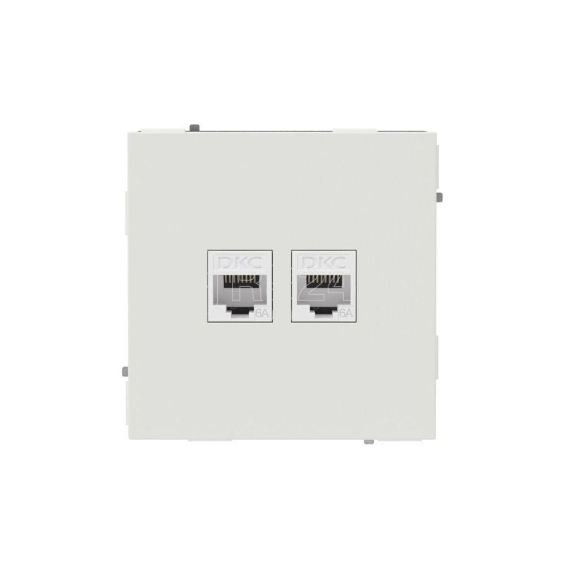 Розетка компьютерная 2-м KANT RJ45 кат.6A без шторки бел. песок DKC 7010674