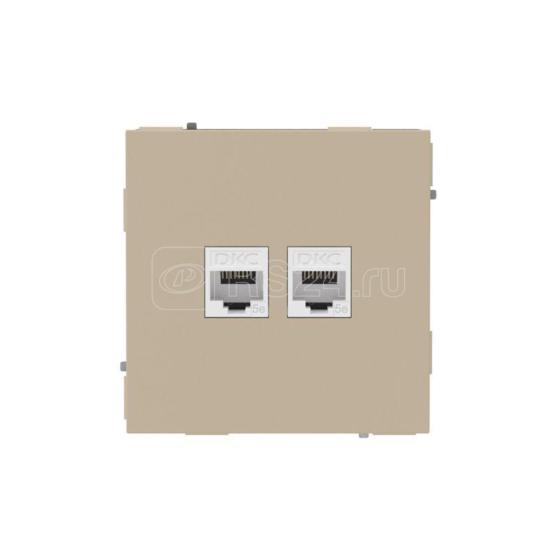 Розетка компьютерная 2-м KANT RJ45 кат.5E без шторки ванильн. марципан DKC 7015664