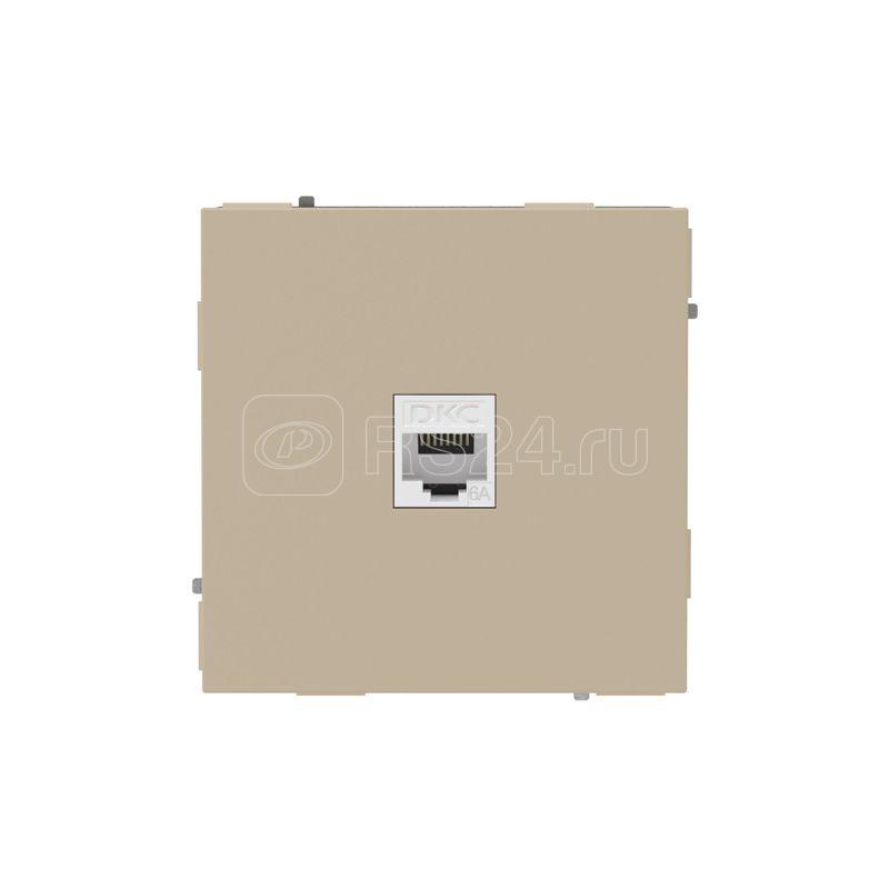 Розетка компьютерная 1-м KANT RJ45 кат.6A без шторки ванильн. марципан DKC 7015673