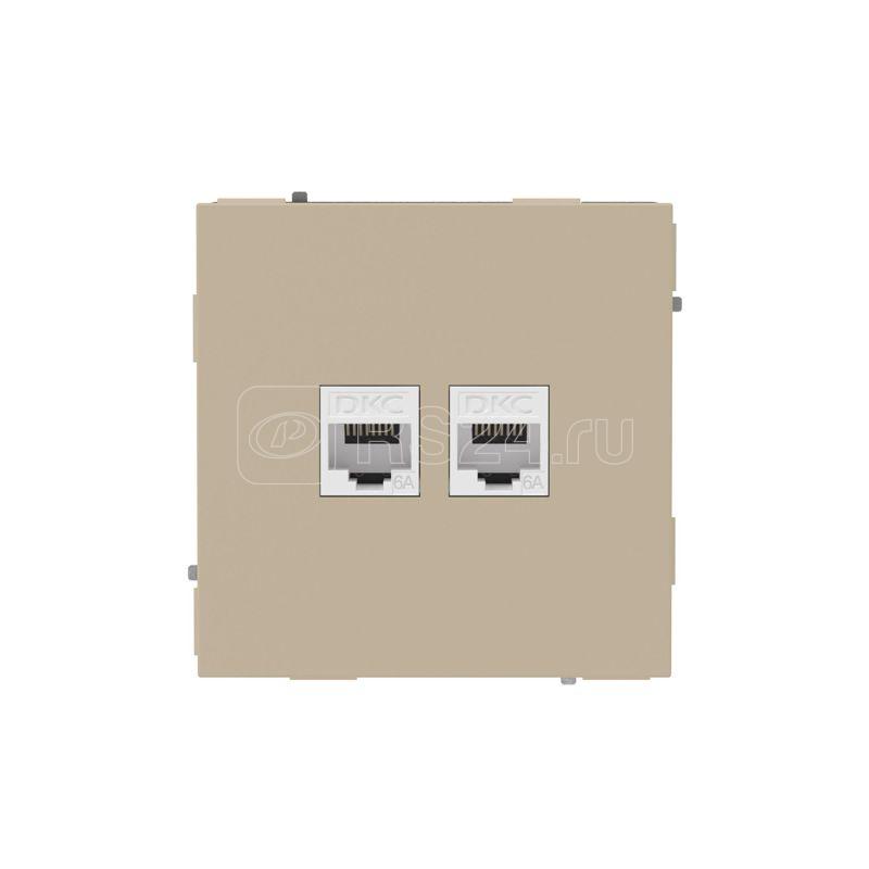 Розетка компьютерная 2-м KANT RJ45 кат.6A без шторки ванильн. марципан DKC 7015674