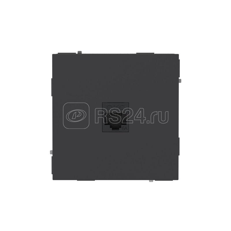 Розетка компьютерная 1-м KANT RJ45 кат.6A без шторки черн. уголь DKC 7012673