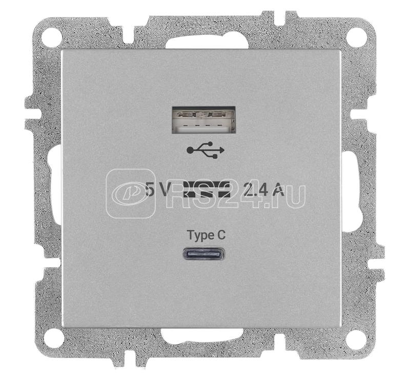 Розетка LAVIN/KAREN USB + TYPE-C механизм сер. ARVIA 50 03 2000 304