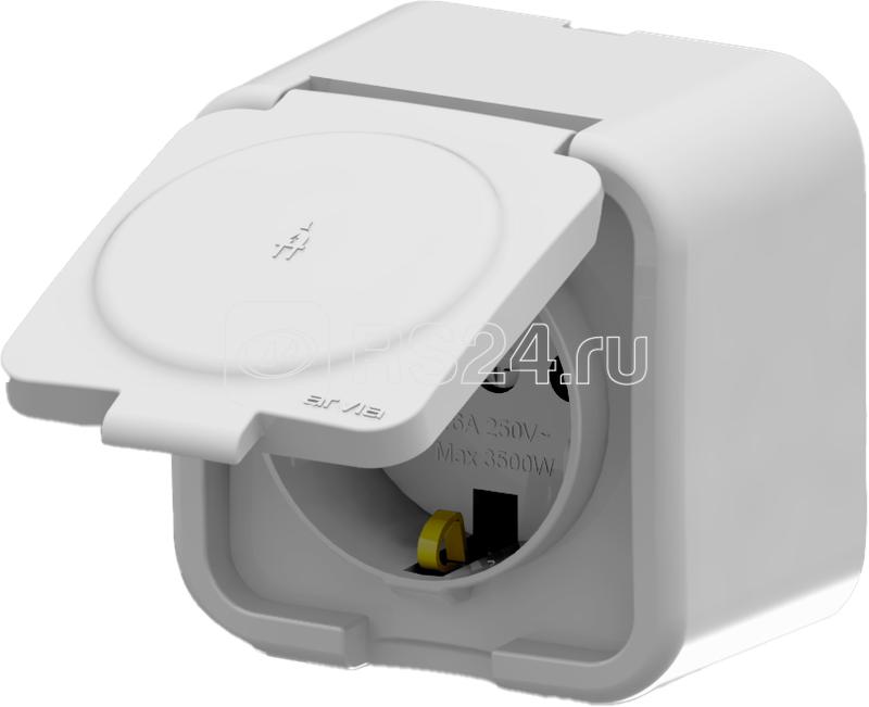 Розетка 1-м СП ARIA 16А IP20 с заземл. с крышкой бел. ARVIA 25 01 1000 218