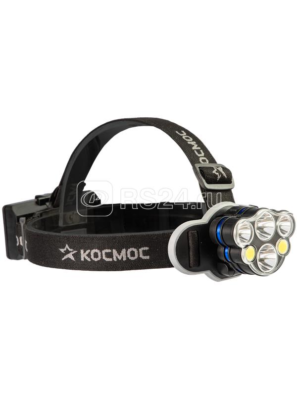 Фонарь налобный 2х4Вт T6 2х2Вт XPE 2x2Вт COB /Li-ion 2х1200мА.ч ABS пластик КОСМОС KOC852Lit
