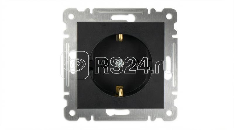 Розетка 1-м с заземл. СП 16А IP20 250В механизм Karea черн. Makel 57054028