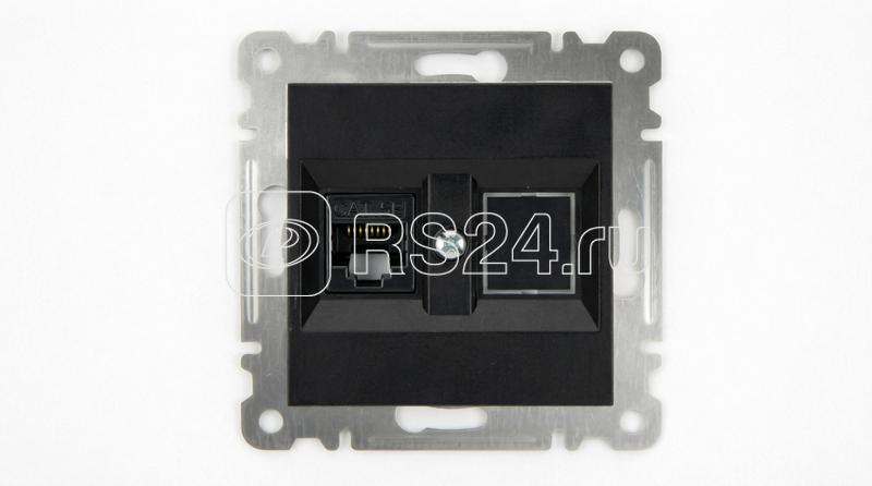Розетка компьютерная 2-м Cat 5 СП 16А IP20 250В Karea механизм черн. Makel 57054035