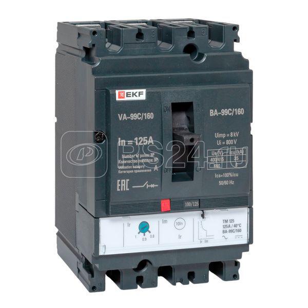 Выключатель автоматический 3п 160/125А 36кА ВА-99C Compact NS PROxima EKF mccb99C-160-125