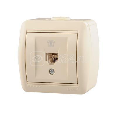 Розетка телефонная 1-м ОП Nata RJ11 16А IP20 евро стандарт крем. LEZARD 710-0300-137