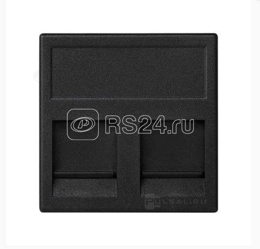 Адаптер на 2 RJ45 коннектора защ. шторки графит Simon Connect KB76-14