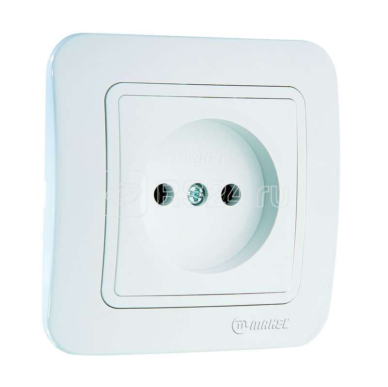 Розетка 1-м СП Lillium 16А IP20 без заземл. бел./бел. Makel 70022