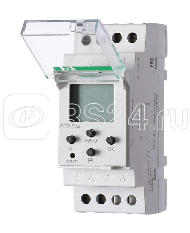 Реле времени астрономическое PCZ-524 24-264В AC/DC 16А 1 переключ. контакт IP20 1 канал F&F EA02.002.004