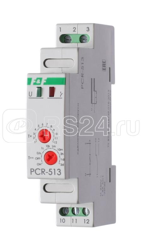 Реле времени PCR-513 8А 230В 1 перекл. IP20 задержка включ. монтаж на DIN-рейке F&F EA02.001.003