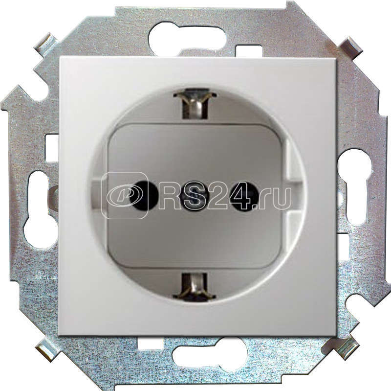 Розетка 1-м СП Simon 15 16А IP20 250В с заземл. винтов. клеммы механизм бел. Simon 1591432-030