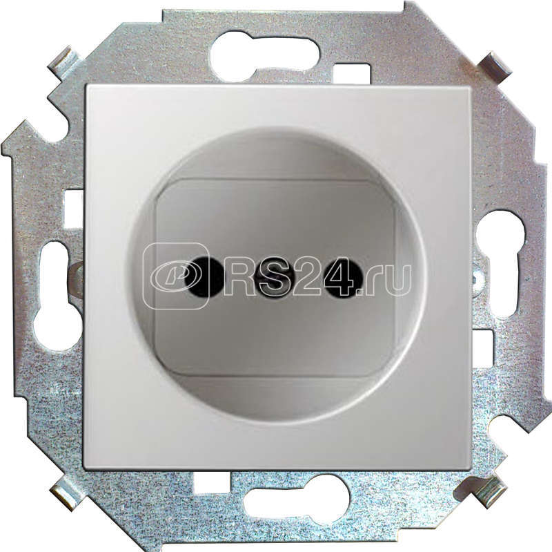 Розетка 1-м СП Simon 15 16А IP20 250В без заземл. защ. шторки винтов. клеммы механизм бел. Simon 1591444-030