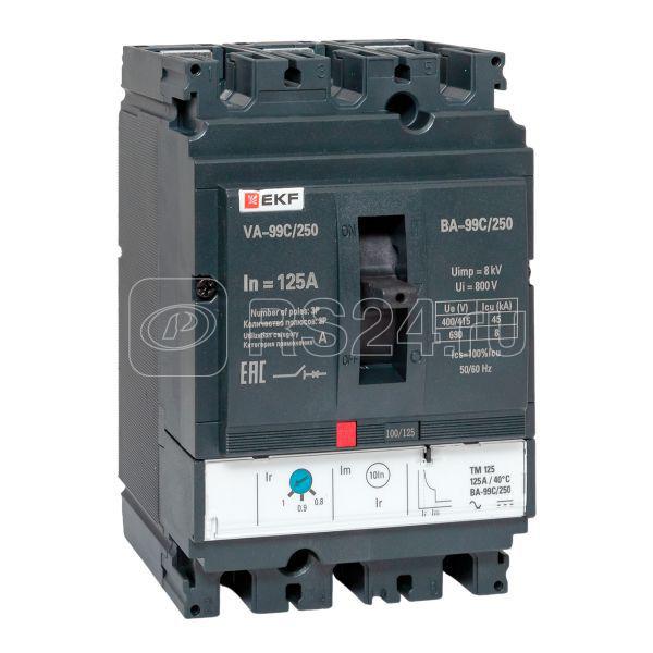 Выключатель автоматический 3п 250/125А 45кА ВА-99C Compact NS PROxima EKF mccb99C-250-125