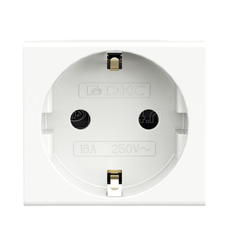 Розетка 1-м 2мод. Viva 16А IP20 2P+E с заземл. защ. шторки бел. DKC 45005