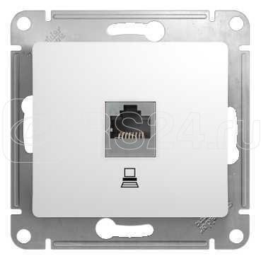 Розетка компьютерная 1-м СП Glossa RJ45 кат.5E механизм бел. SE GSL000181K