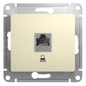 Розетка компьютерная 1-м СП Glossa RJ45 кат.5E механизм беж. SE GSL000281K