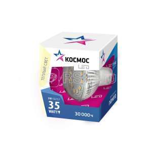 Лампа светодиодная JCDR 3Вт 220В GU5.3 3000К Космос Lksm_LED3wJCDRC30