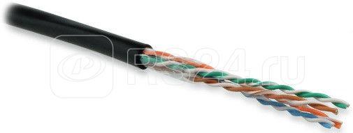 Кабель витая пара U/UTP кат.5E 4х2х24AWG solid PE Outdoor UUTP4-C5E-S24-OUT-PE-BK-500 черн. (м) Hyperline 49118