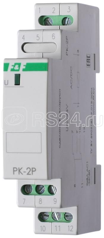 Реле промежуточное PK-2P/Un (монтаж на DIN-рейке 35мм 24В AC/DC 2х8А 2P IP20) F&F EA06.001.008