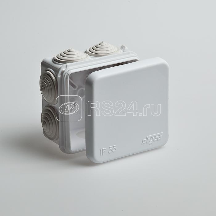 Коробка распределительная ОП 70х70х40мм 7 вводов IP55 сер. Ruvinil 67030