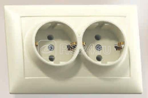 Розетка 2-м СП Селена РС16-372 16А IP20 с заземл. сл. кость Кунцево 8148