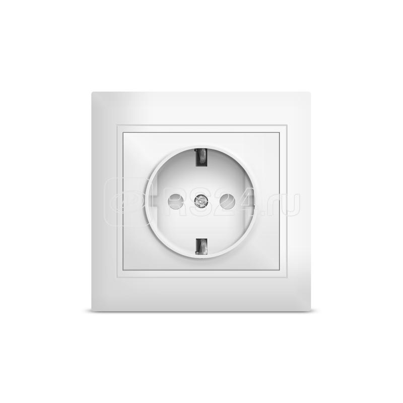 Розетка 1-м СП Севиль 16А IP32 с заземл. защ. шторки бел. UNIVersal С0049