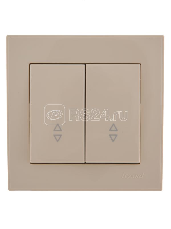 Переключатель проходной 2-кл. СП Rain IP20 в сборе с рамкой крем. LEZARD 703-0303-106