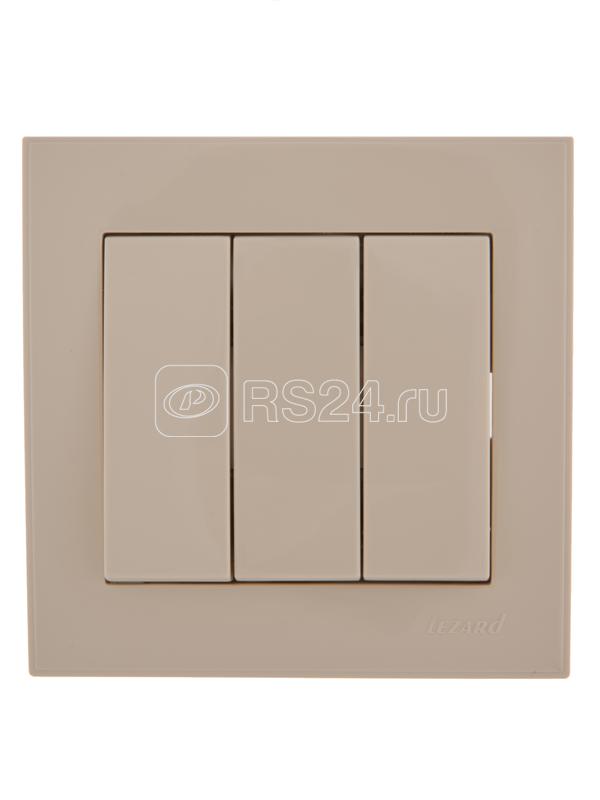 Выключатель 3-кл. СП Rain IP20 крем. LEZARD 703-0303-109