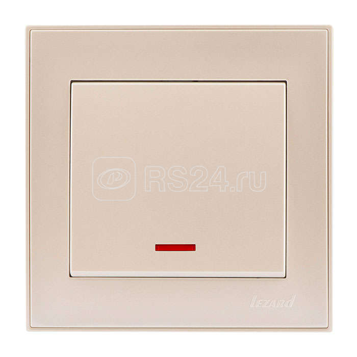 Выключатель 1-кл. СП Rain IP20 с подсветкой крем. LEZARD 703-0303-111