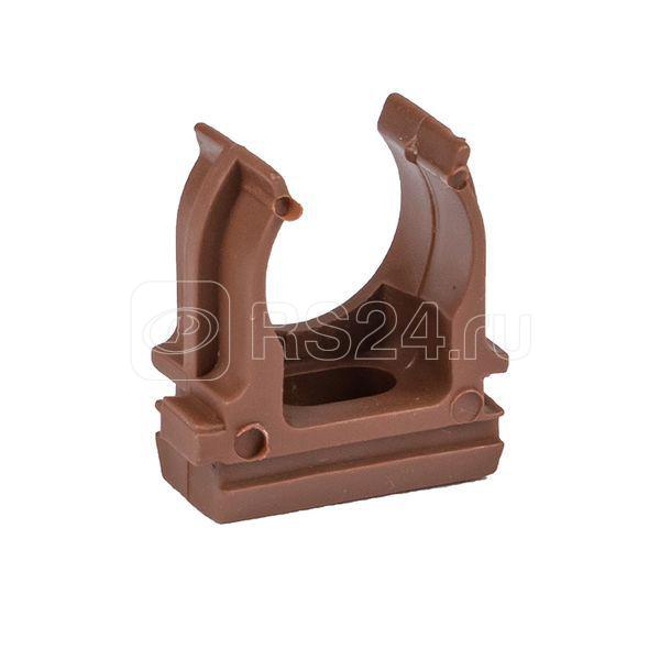 Держатель для труб (клипса) d25мм темн. дерево (уп.10шт) Plast EKF derj-z-25d